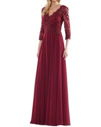 Marsoni by Colors - Quarter Sleeve Scalloped Lace Gown - Lyst