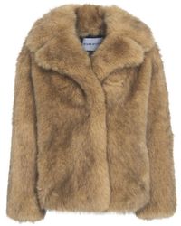 Stand Studio - Tailored Faux Fur Jacket With Classic Collar - Lyst