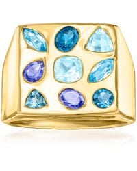 Ross-Simons - Multi-Gemstone Square-Top Ring - Lyst