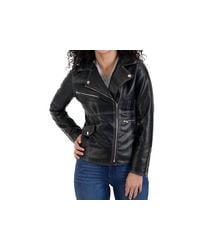 Nine West - Faux Leather Biker Jacket - Lyst
