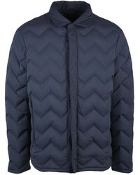 Emporio Armani - Chevron-Patterned Down Jacket With Snap Button Closure - Lyst