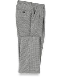 Paul Fredrick - Wool Flannel Houndstooth Pleated Pants - Lyst