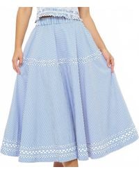 Ric Rac Purse Pattern Oliphant Olivia Pin-Stripe Skirt in Blue | Lyst