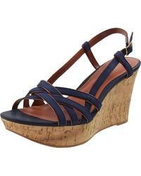 Ralph Lauren - Quaylin Leather Cork Wedge Sandals - Lyst