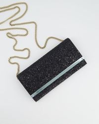 Jimmy Choo - Glitter Embellished Emmie Tulle Clutch Bag With Silver Hardware Rrp £650 - Lyst