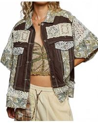 Pol - Lace And Patch Work Jacket - Lyst
