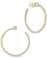 Sterling Forever - Cindy Cz Circle Stud Earrings - Lyst