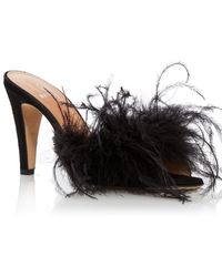 Brother Vellies - Palms Suede Feathered Pumps - Lyst
