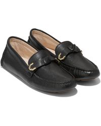 Cole Haan - Evelyn Bow Driver Faux Leather Slip On Loafers - Lyst
