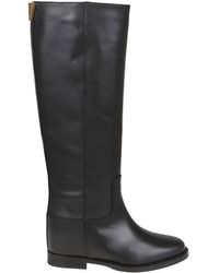 Via Roma 15 - Knee-High Calfskin Boots With-Tone Accent - Lyst