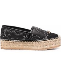 Ferragamo - Gancini Logo-Embroidered Espadrilles - Lyst