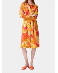 Joseph Ribkoff - Linen Floral Print Shirt Dress - Lyst