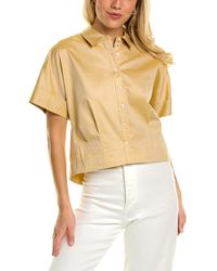 Theory - Cropped Button-down Top - Lyst