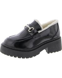 Steve Madden - Approach-F Faux Fur Lined Block Heel Loafers - Lyst