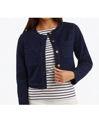 Draper James - Denim Collarless Jacket - Lyst