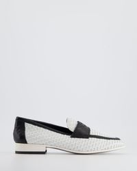 Chanel - ,woven Leather Loafer With Cc Logo - Lyst