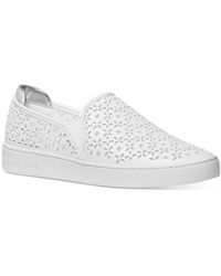 MICHAEL Michael Kors - Ophelia Perforated Man Made Slip-on Sneakers - Lyst