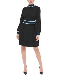 Vince Camuto - Petites Mock Neck Fit & Flare Sweaterdress - Lyst