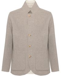 Devore - Wool Double Face Jacket With High Neck And Structured Silhouette - Lyst