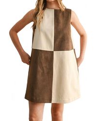 Miou Muse - Ava Suede Mini Shift Dress - Lyst