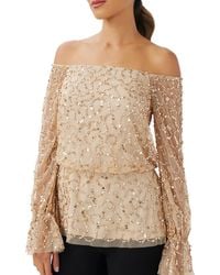 Adrianna Papell - Beaded Party Blouse - Lyst