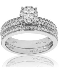 Vir Jewels 2/3 Cttw Diamond Bridal Set .925 Sterling Wedding Engagement - Metallic