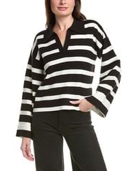 English Factory - Striped Collared Cropped Sweater - Lyst
