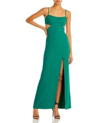 Aqua - High Slit Long Evening Dress - Lyst