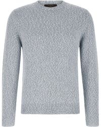 Zanone - Two-Tone Textured Fabric Crew Neck Sweater - Lyst