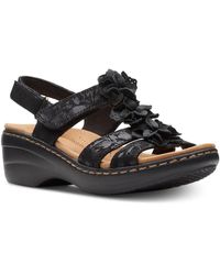 Clarks - Leather Embellished Slingback Sandals - Lyst