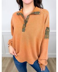 Easel - All Good Vibes Ribbed Long Sleeve Top - Lyst