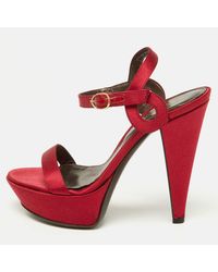 Sergio Rossi - Satin Ankle Strap Sandals - Lyst