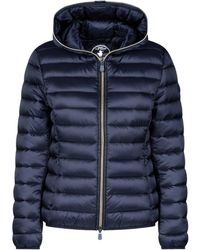 Save The Duck - Alexis Black Quilted Hooded Puffer Coat Jacket - Lyst