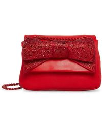 Betsey Johnson - All That Shimmers Bow Faux Leather Embellished Shoulder Handbag - Lyst