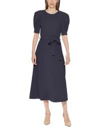 Calvin Klein - Pleated A-line Midi Dress - Lyst