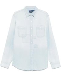Polo Ralph Lauren - Long-Sleeved Button-Down Shirt With Logo Detail - Lyst