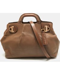 Ferragamo - Leather Large Wanda Top Handle Bag - Lyst