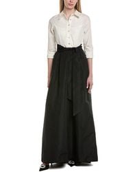 Teri Jon - Solid Elbow Sleeve Maxi Dress - Lyst