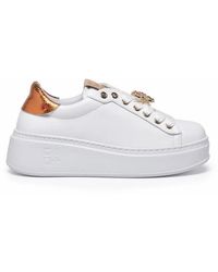 GIO+ - Bronze Leather Wedge Sneakers - Lyst