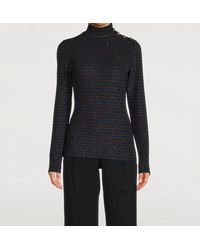 Smythe - Buttoned Turtleneck Sweater - Lyst