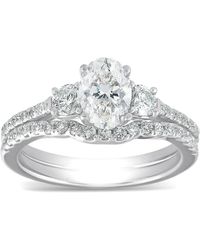 Pompeii3 - 1 1/2 Ct Oval Shape Diamond Engagement Ring Wedding Set - Lyst