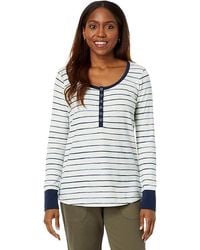 L.L. Bean - Unshrinkable Mini Waffle Henley Long Sleeve Stripe (Sailcloth Painterly Stripe) Clothing - Lyst