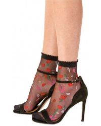 Pretty Polly - Sheer Floral Anklet Sock - Lyst