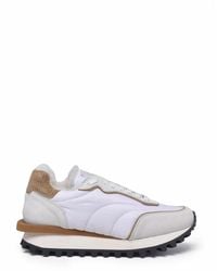 Eleventy - Nylon Inserts Suede Leather Sneakers - Lyst