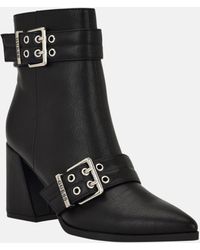Guess - Teases Buckled Block Heel Booties - Lyst