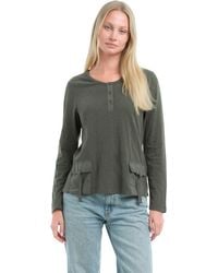 Wilt - U Neck Button Placket Tee - Lyst