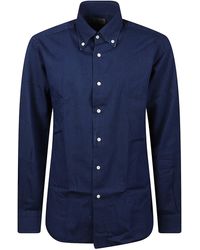 Barba Napoli - Cotton Long-Sleeve Button-Down Shirt - Lyst
