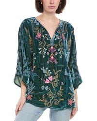 Johnny Was - Velvet Kaftan Silk-Blend Blouse - Lyst