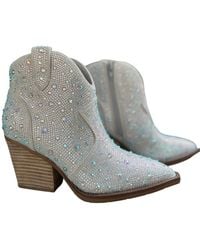 Very G - Stroke Of Midnight Rhinestone Booties - Lyst