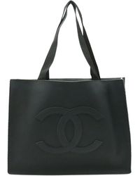 Chanel - Logo Cc Rubber Tote Bag (pre-owned) - Lyst